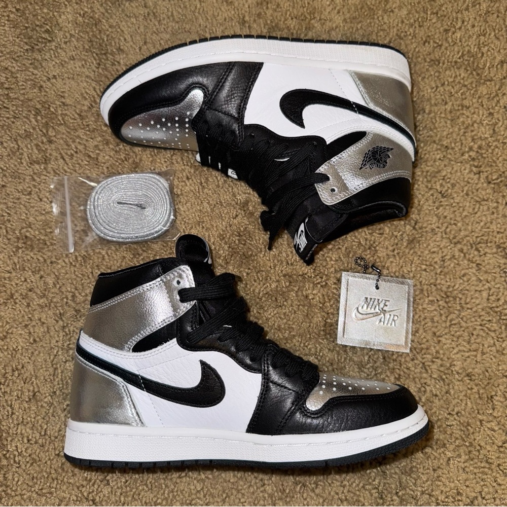 Nike Air Black, White, and Silver High-Tops